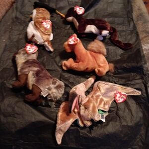 NWT TY BEANIE BABIES HOWL, RUNNER, NILS, SWOOP & WISEST